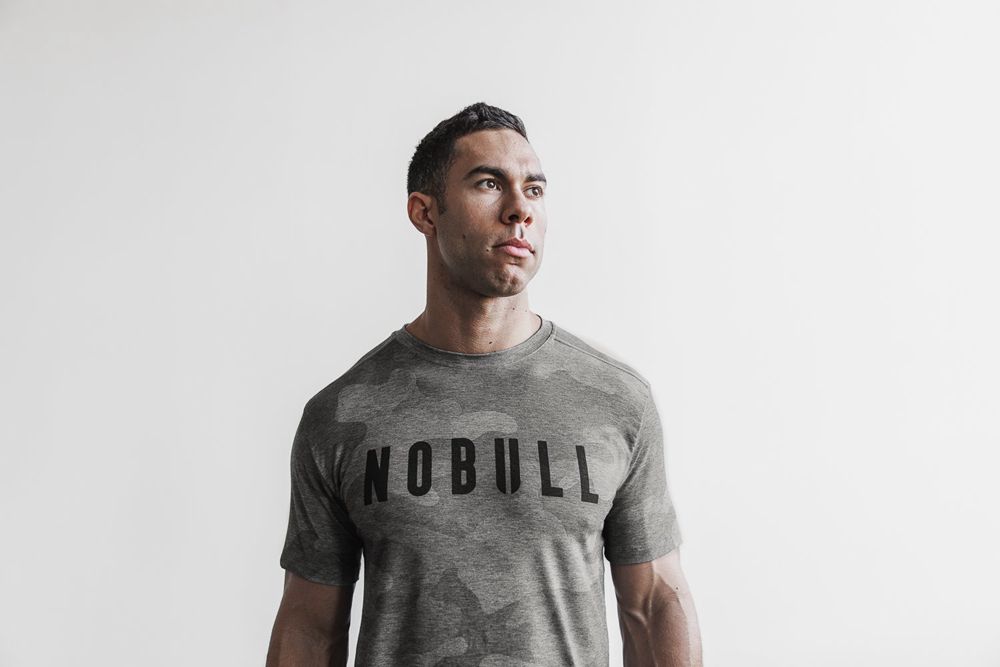 NOBULL Men's Tee - Grey Camo - Ireland (6178FAXOC)